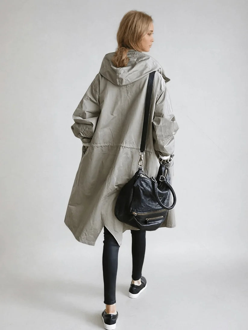 Catherine | Hooded Longline Trench Coat