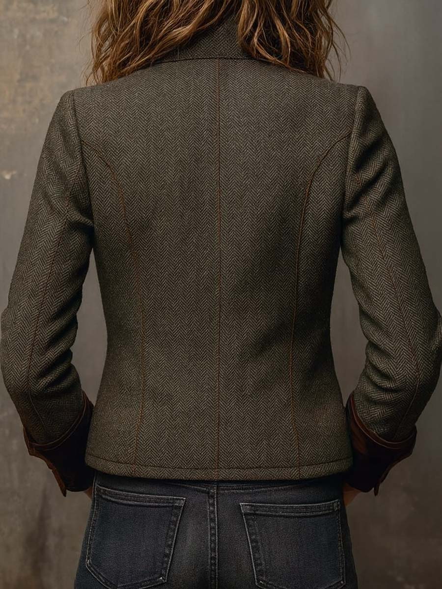 Women’s Military Jacket with Stand Collar
