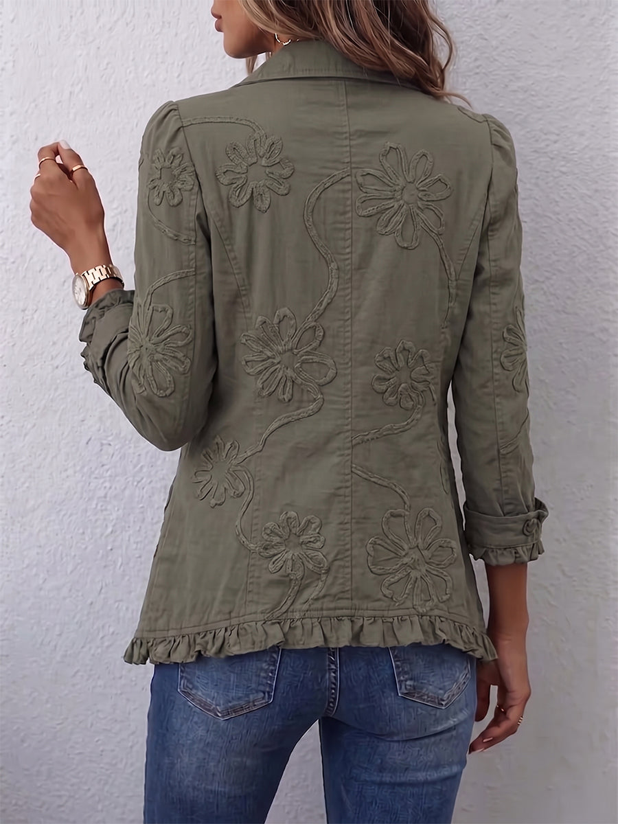 Ascension Embroidered Jacket with Ruffles