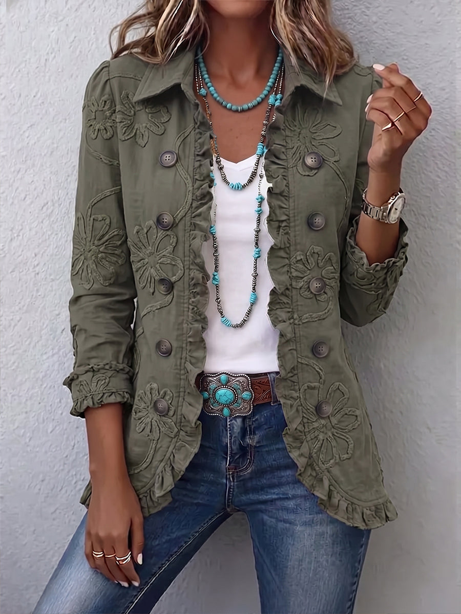 Ascension Embroidered Jacket with Ruffles