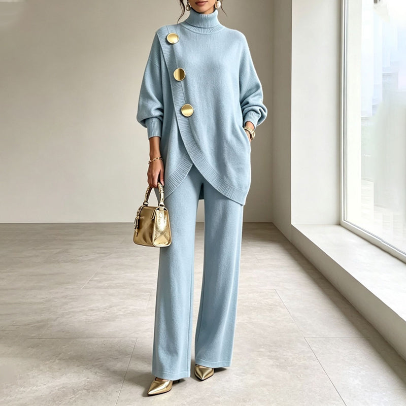 Asymmetric Knit Two-Piece Set