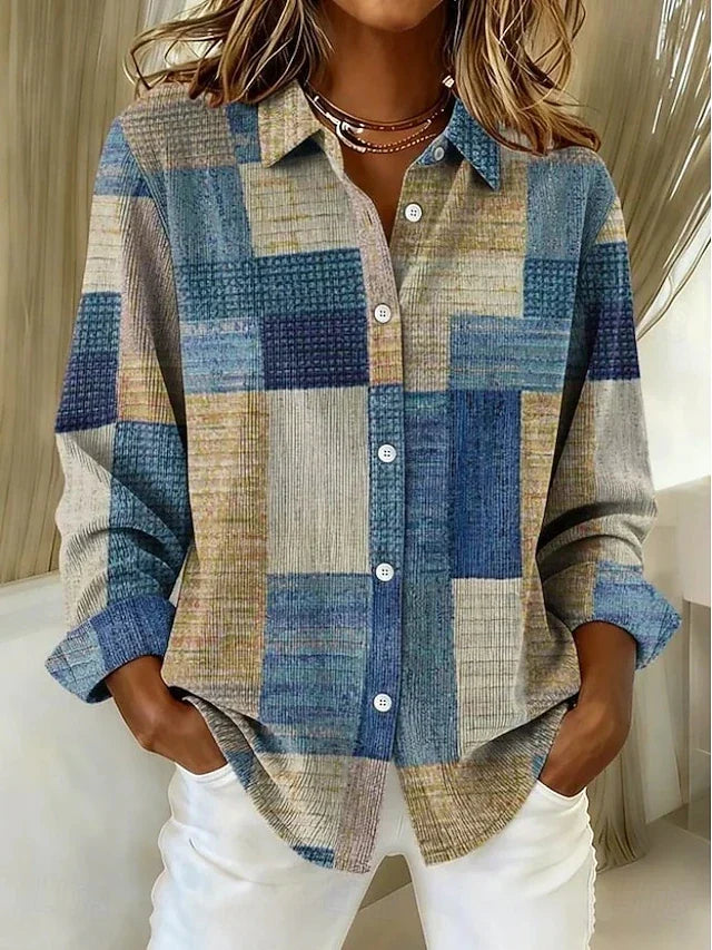 Merritt Vintage Patchwork Button Front Blouse