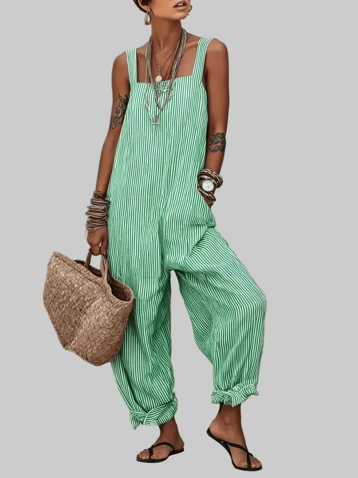 Mamma Mia Striped Wide-Leg Jumpsuit