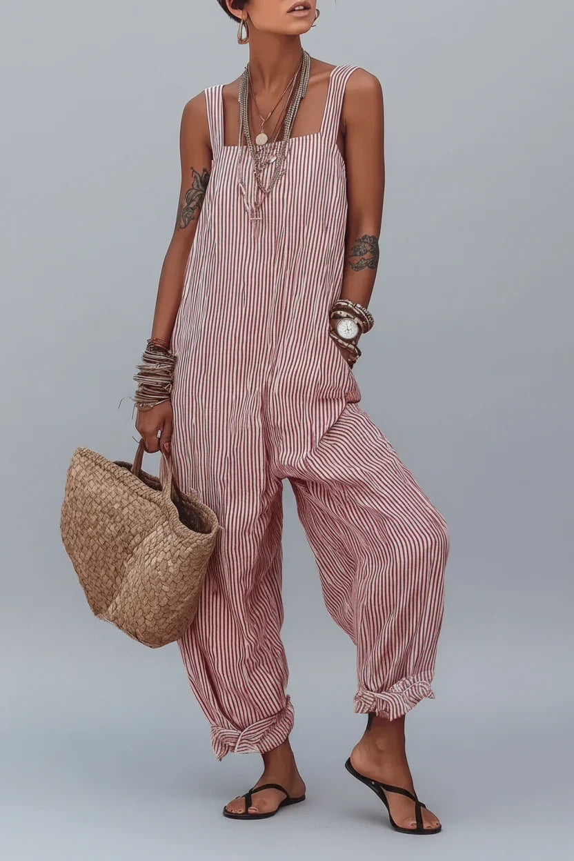 Mamma Mia Striped Wide-Leg Jumpsuit