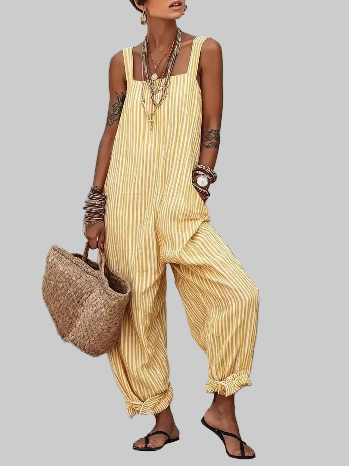 Mamma Mia Striped Wide-Leg Jumpsuit