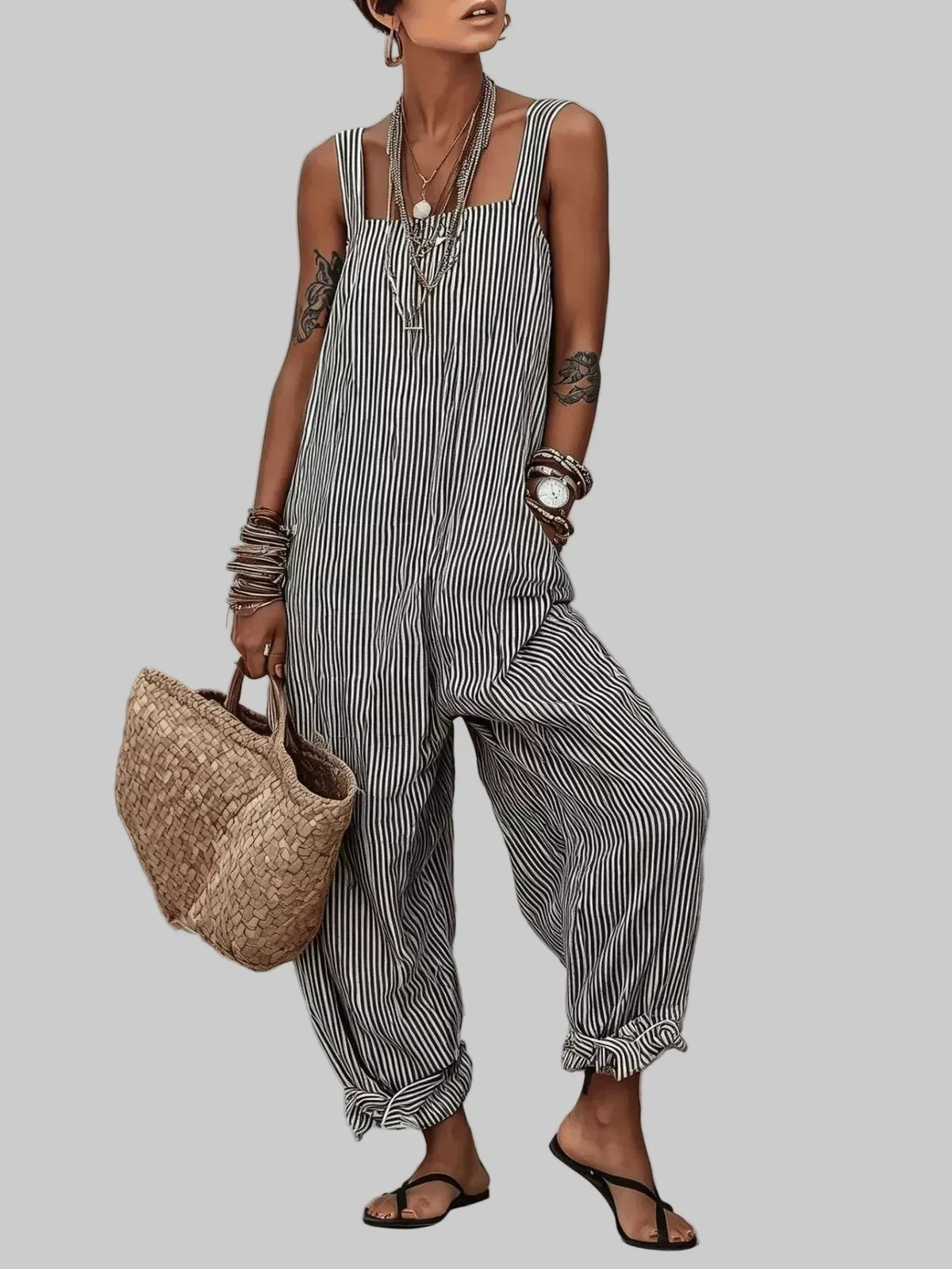 Mamma Mia Striped Wide-Leg Jumpsuit