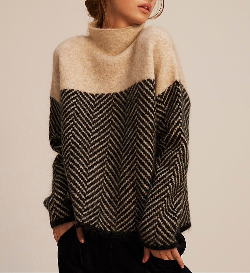 Gabrielle Turtleneck Brushed Oversized Pullover