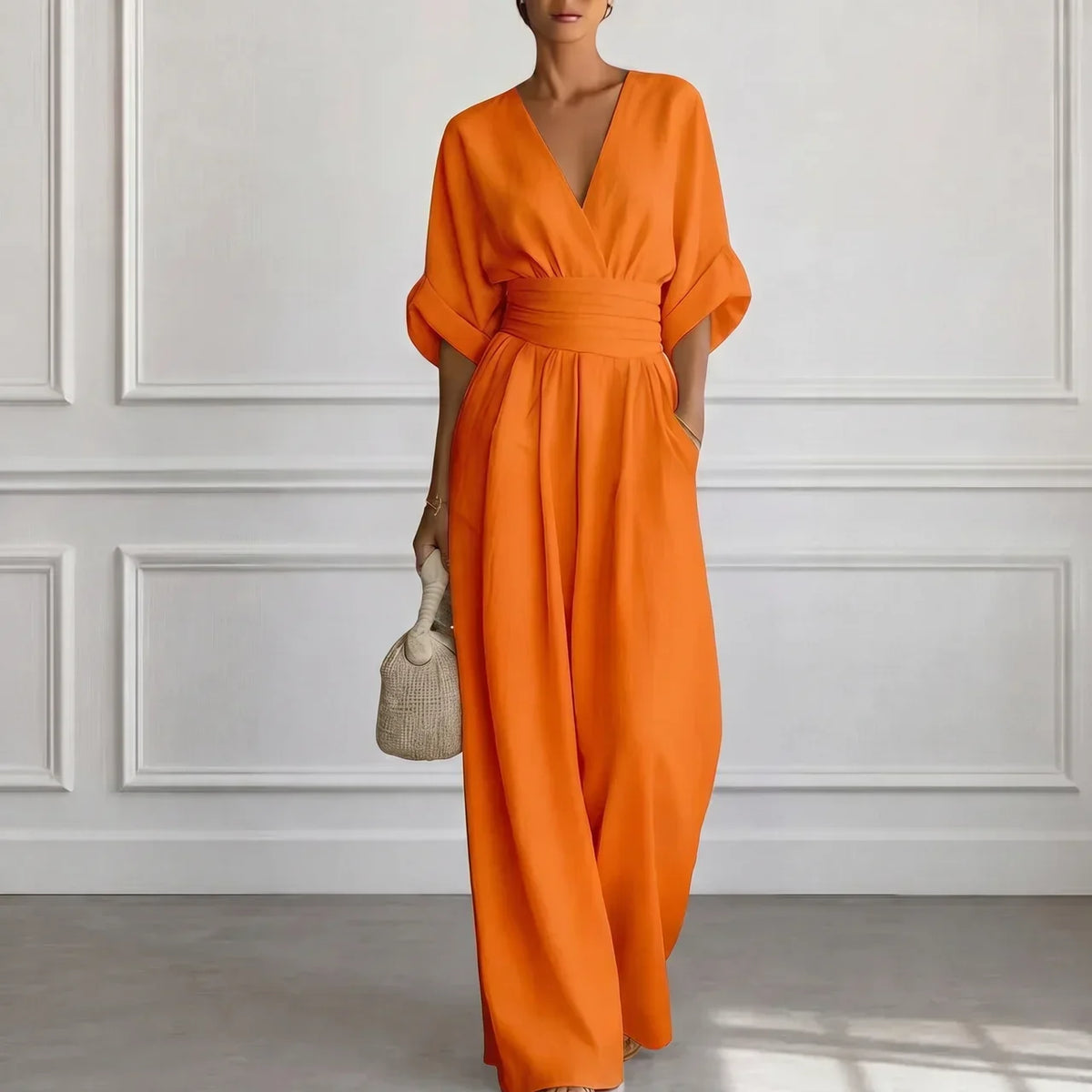 Wide Leg V-Neck Jumpsuit