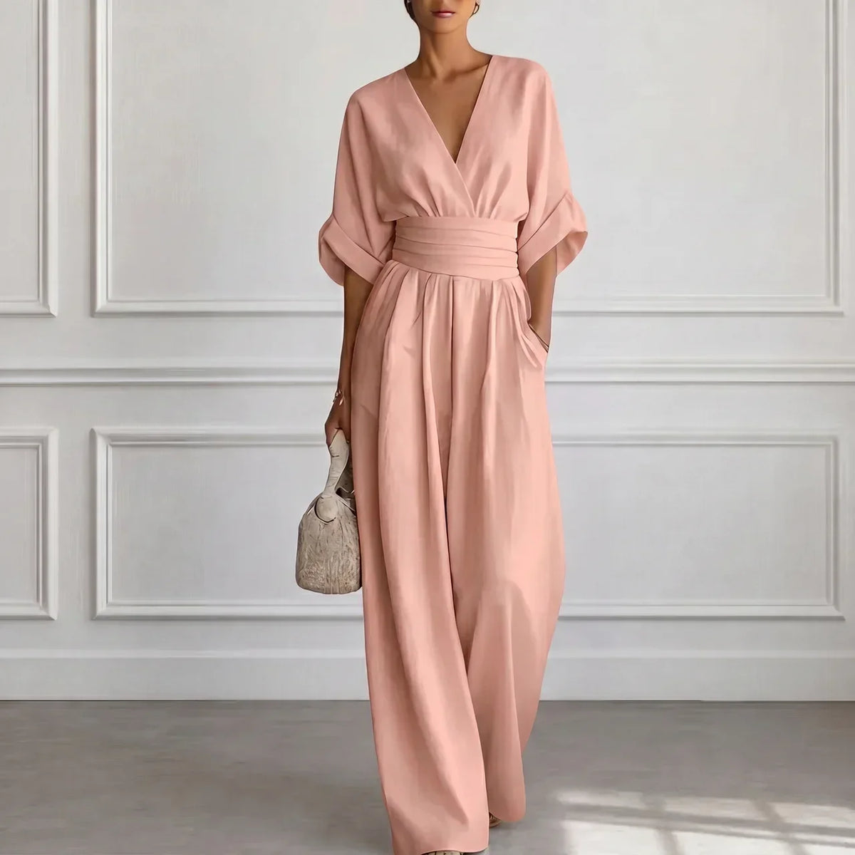 Wide Leg V-Neck Jumpsuit