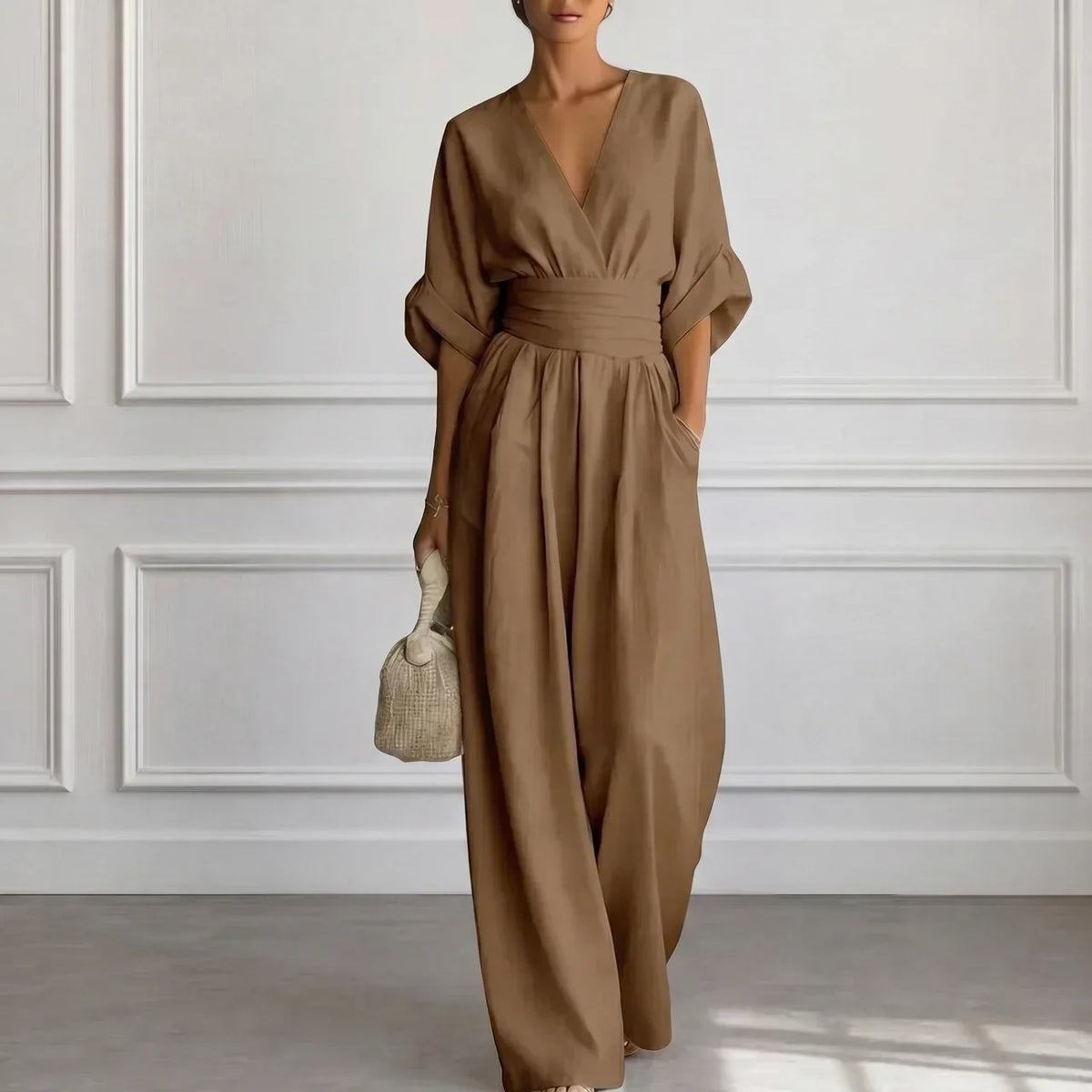 Wide Leg V-Neck Jumpsuit