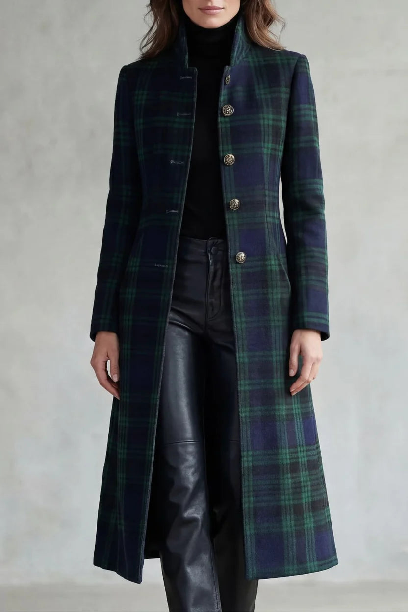 Mildred Elegant Plaid Coat