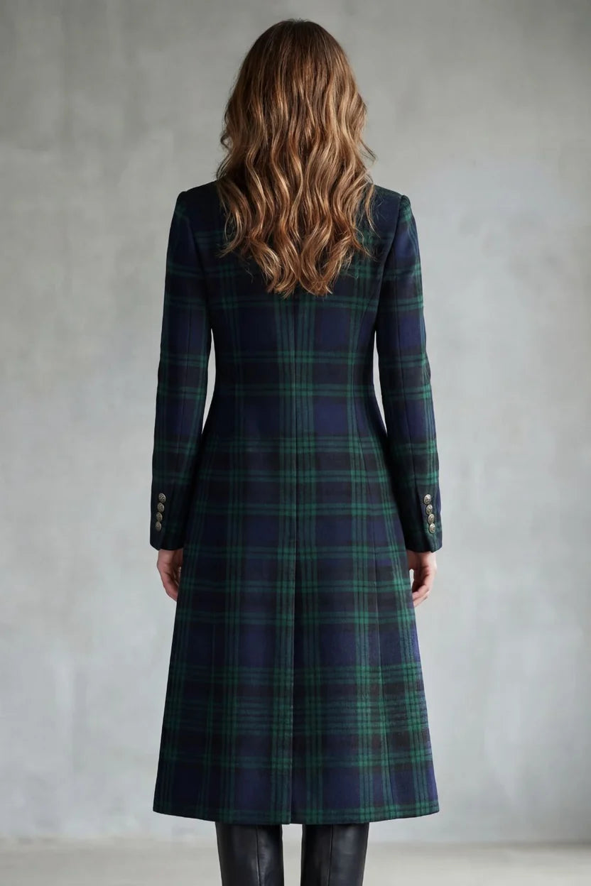 Mildred Elegant Plaid Coat