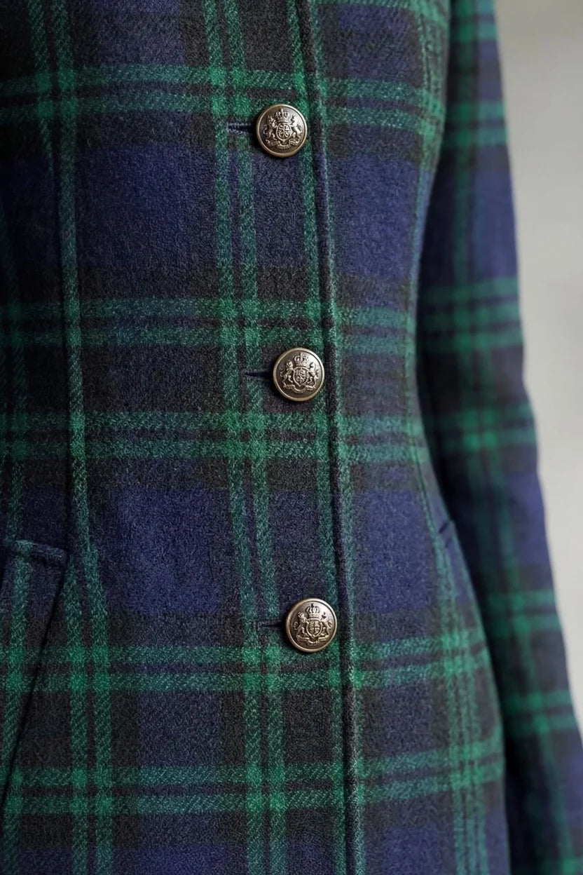 Mildred Elegant Plaid Coat