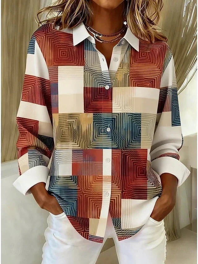 Merritt Vintage Patchwork Button Front Blouse
